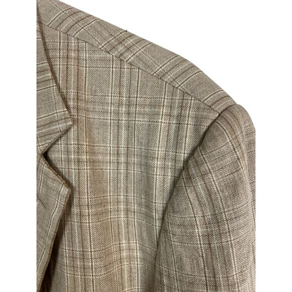 Gap Men's Linen Blazer Sport Coat M Medium Plaid AS IS Preppy Twee Project - Picture 3 of 9